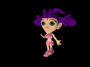 rigged cartoon pink girl 3D Model