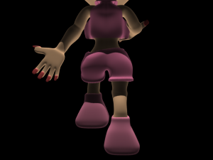 rigged cartoon pink girl 3D Model