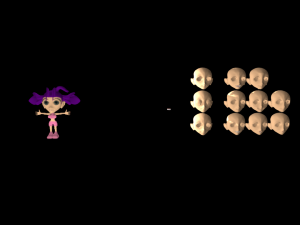 rigged cartoon pink girl 3D Model