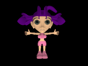 rigged cartoon pink girl 3D Model