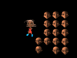 rigged cartoon red girl 3D Model