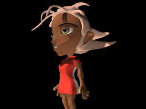 rigged cartoon red girl 3D Model