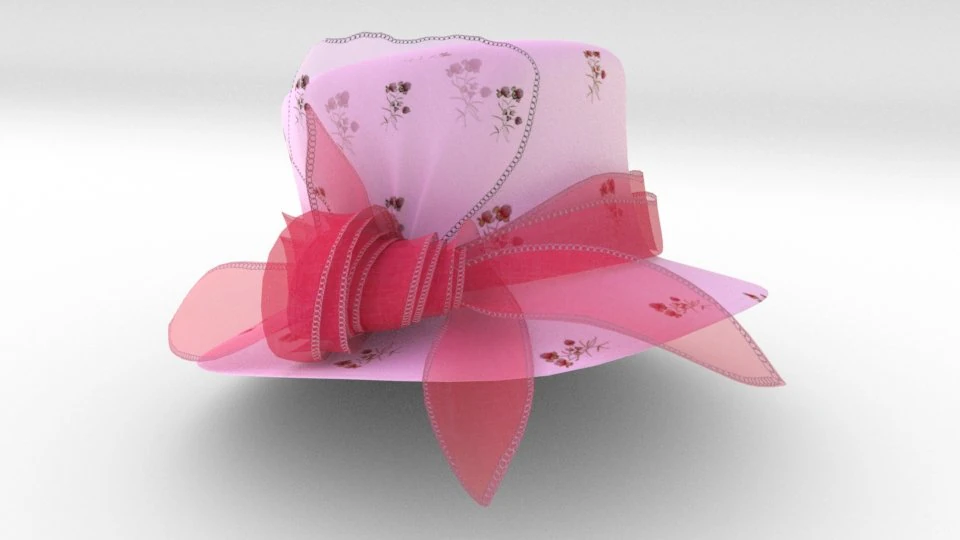 wedding fashion hat 3D Model .c4d .max .obj .3ds .fbx .stl .blend 