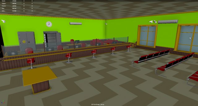 bank interior 3D Модель .c4d .max .obj .3ds .fbx .stl .blend 
