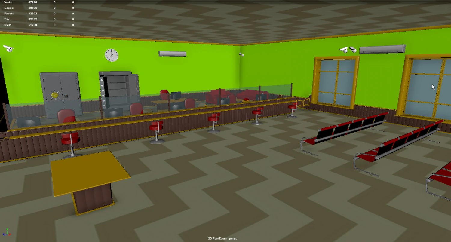bank interior 3D Model .c4d .max .obj .3ds .fbx .stl .blend 