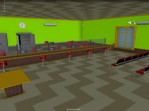 interno della banca Modello 3D