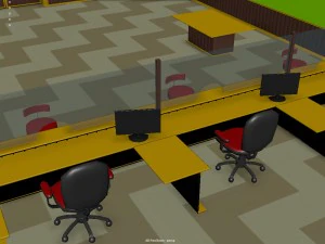 bank interior 3D Model