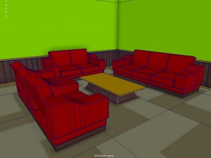 bank interior 3D Модель