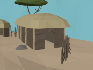lowpoly african village 3D Modell
