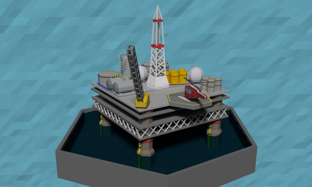 lowpoly oil platform 3D Model .c4d .max .obj .3ds .fbx .stl .blend 