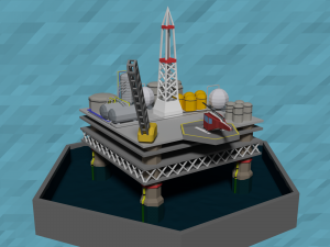 lowpoly oil platform 3D Model