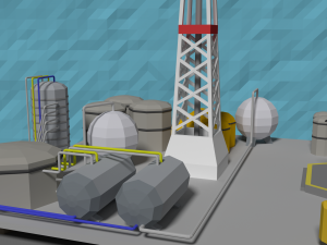 lowpoly oil platform 3D Model