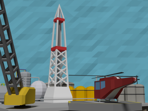 lowpoly oil platform 3D Model
