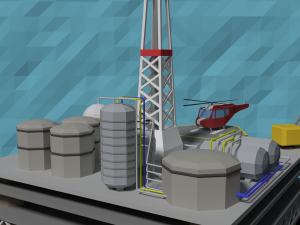 lowpoly oil platform 3D Model