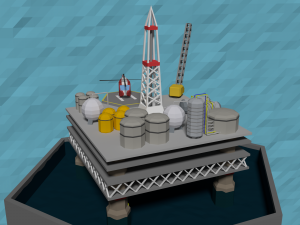 lowpoly oil platform 3D Model