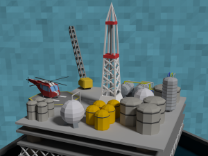 lowpoly oil platform 3D Model