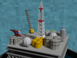 lowpoly-olieplatform 3D Model