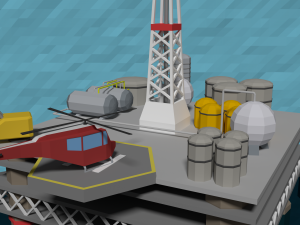 lowpoly oil platform 3D Model