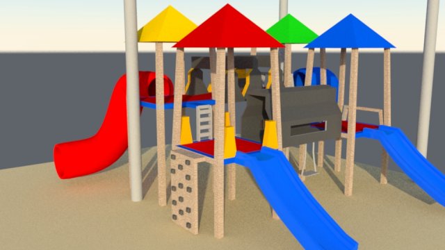 kids playground set Modello 3D .c4d .max .obj .3ds .fbx .stl .blend