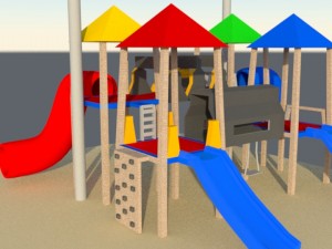 kids playground set 3D मॉडल