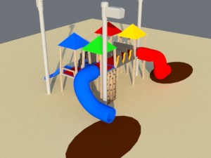 kids playground set Modello 3D