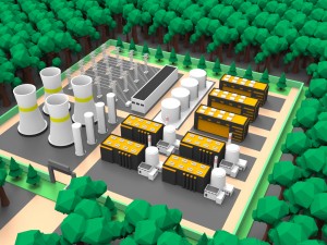 low poly nuclear power plant 3D-Modell