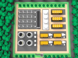 low poly nuclear power plant 3D Model