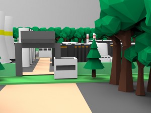 low poly nuclear power plant 3D Model