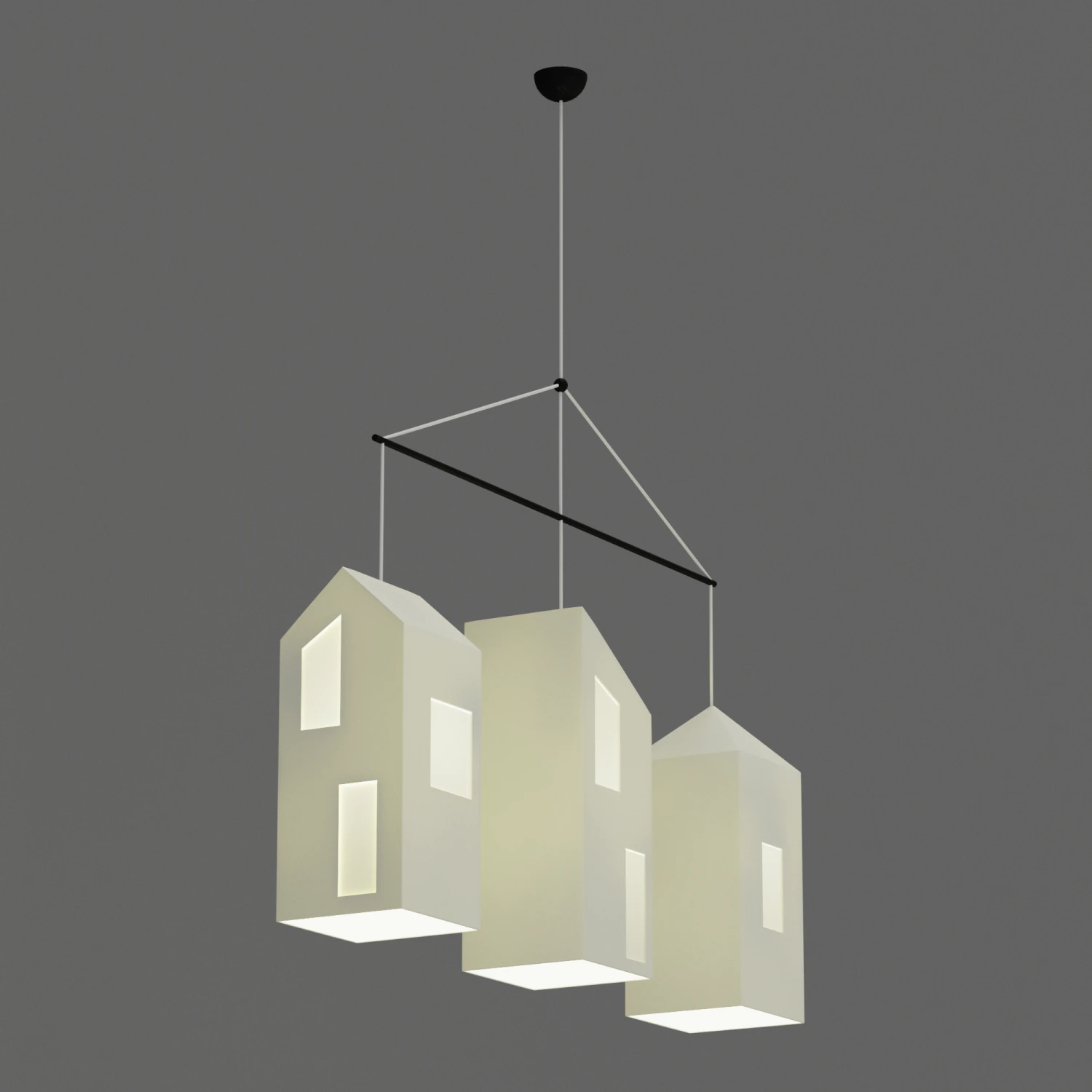 white pendant lamp 3D Model .c4d .max .obj .3ds .fbx .stl .blend 