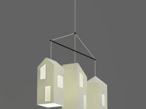 белая подвесная лампа 3D Модель