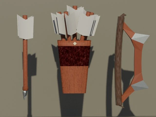 bow arrows arrow 3D Model .c4d .max .obj .3ds .fbx .stl .blend 