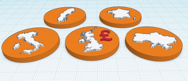 countrys coins Modello di stampa 3D .c4d .max .obj .3ds .fbx .stl .blend