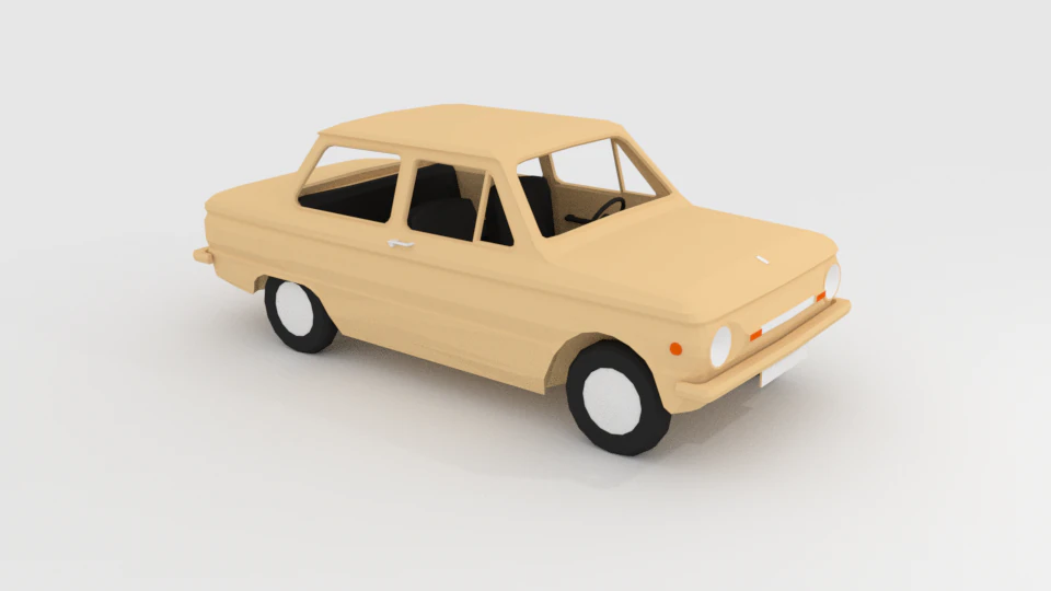 zaz 968 lowpoly ussr 3D Model .c4d .max .obj .3ds .fbx .stl .blend