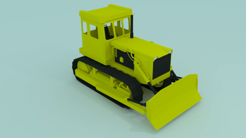радянський бульдозер 3D Модель .c4d .max .obj .3ds .fbx .stl .blend 