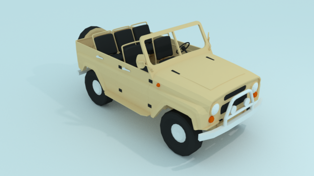 uaz 469 ussr lowpoly 3D Модель .c4d .max .obj .3ds .fbx .stl .blend 