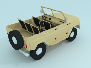 uaz 469 ussr lowpoly 3D Модель