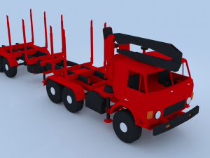 kamaz timber carrier 3D Model