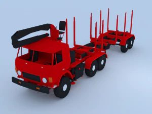 kamaz timber carrier 3D Model