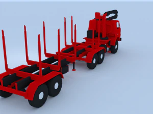 kamaz timber carrier 3D Model