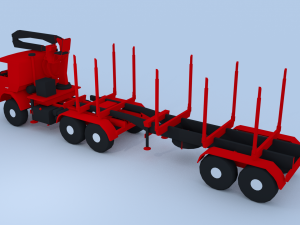 kamaz timber carrier 3D Модель