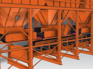 complete bunker and conveyor installation 3D Model