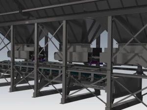 complete bunker and conveyor installation 3D Model