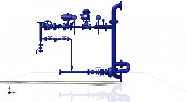 piping skid 3D 模型 .c4d .max .obj .3ds .fbx .stl .blend