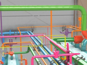 progetto di tubazioni di raffreddamento Modello 3D