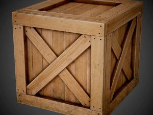 realistic wooden box 3D Model