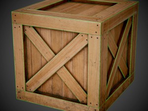 realistic wooden box 3Dモデル