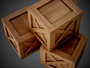 realistic wooden box 3Dモデル