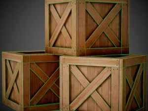 realistic wooden box 3D Model