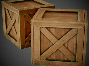 realistic wooden box 3D Model