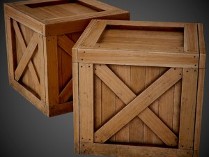 realistic wooden box 3Dモデル